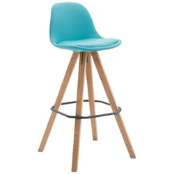 Sgabello Alto Bar Franklin In Similpelle I Sedia Alta Bancone Cucina Design Scandinavo Con Poggiapiedi Gambe Quadrate Blu Natura (Rovere) en oferta
