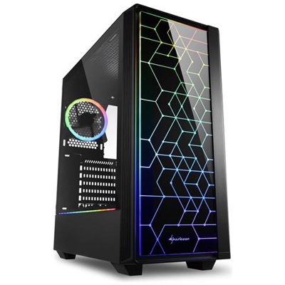 Case RGB LIT 100 Midi-Tower Mini-ITX, Micro-ATX, ATX 2 Porte USB 3.0 Colore Nero (Finestrato)