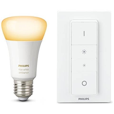 Hue White Ambiance Light Recipe Kit: 1 Lampadina E27 9.5W + Dimmer Kit