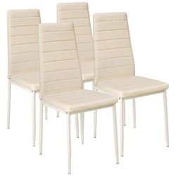4 Sedie Da Sala Da Pranzo In Pelle Sintetica - Beige precio