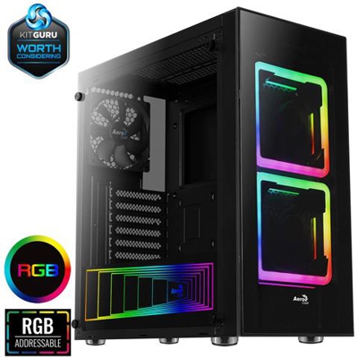 TOR - Scatola porta computer, ATX, vetro temperato, 2 ventole RGB 14cm