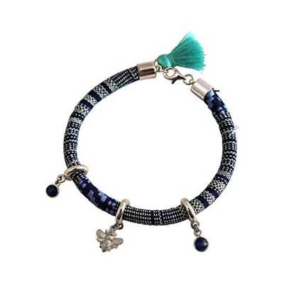 Braccialetto - Argento 925 - Azteco - Ape - Zaffiro - Azzurro