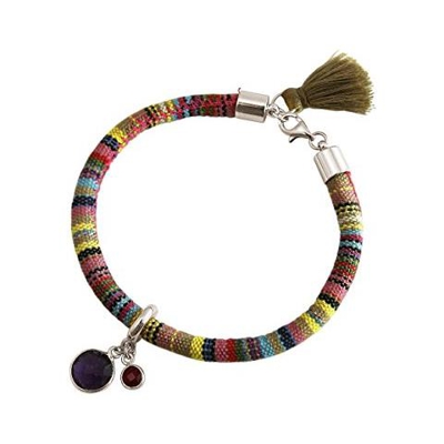 Braccialetto - Argento 925 - Azteco - Ametista - Rubino - Viola - Rosso