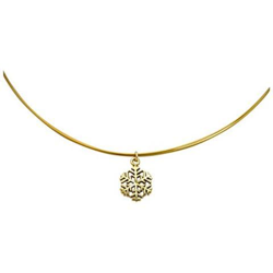 Collana - Ciondolo - Fiocco Di Neve - Argento 925 - Placcato Oro 18k - 1,3 Cm en oferta