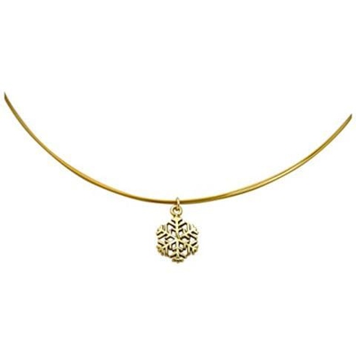 Collana - Ciondolo - Fiocco Di Neve - Argento 925 - Placcato Oro 18k - 1,3 Cm