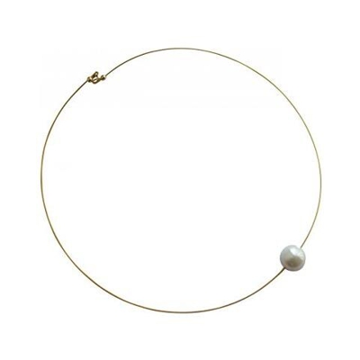 Collana - Perla - Bianco - Placcato Oro 18k - 45 Cm