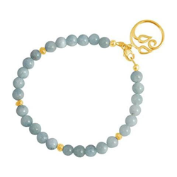 Donna - Braccialetto - Argento 925 - Placcato Oro 18k - Hojas De Vid - Acquamarina - Azzurro - Yoga precio