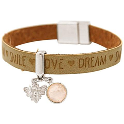 Braccialetto - Ape - Argento 925 - Wishes - Nocciola - Quarzo Rosa - Chiusura Magnetica en oferta