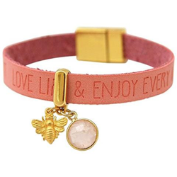 Braccialetto - Ape - Argento 925 Placcato Oro 18k - Wishes - Pink - Quarzo Rosa - Chiusura Magnetica características