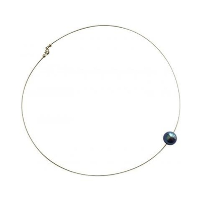 Collana - Perla - Tahiti - Grigio - Argento 925-45 Cm