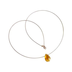Donna - Collana - Placcato Oro 14k - Citrino - Giallo - Goccia - 45 Cm características