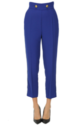 Cropped crepè trousers en oferta