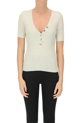 Ribbed lurex pullover