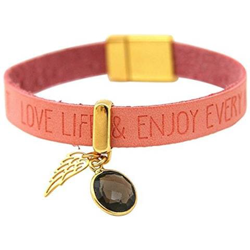 Braccialetto - Ala De Angelo - Argento 925 Placcato Oro 18k - Wishes - Pink - Rosa - Quarzo Fume - Chiusura Magnetica características