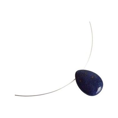 Donna - Collana - Ciondolo - Pendente - Argento - 925 Argento - Lapislazzuli - Azzurro - Goccia - 45 Cm