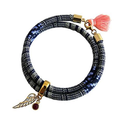 Braccialetto Avvolgente - Argento 925 - Placcato Oro 18k - Ala - Angelo - Azteco - Rubino - Rosso - Rosa en oferta