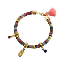 Braccialetto - Placcato Oro 18k - Azteco - Gufo Reale - Rubino - Rosso - Zaffiro - Azzurro características