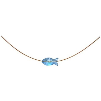 Donna - Collana - Ciondolo - Placcato Oro Rosa 18k - Pesce - Azzurro - Made With Swarovski Elements® - 45 Cm
