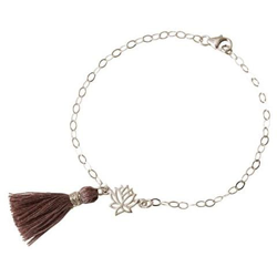 Donna - Braccialetto - Argento 925 - Fiore Di Loto - Nappa - Rosa - Yoga características