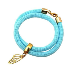 Braccialetto Doppio - Argento 925 - Placcato Oro 18k - Ala Di Farfalla - Azzurro características