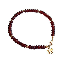 Braccialetto - Placcato Oro 18k - Granato - Sfacettato - Rosso características