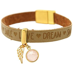 Braccialetto - Ala De Angelo - Argento 925 Placcato Oro 18k - Wishes - Nocciola - Quarzo Rosa - Chiusura Magnetica características