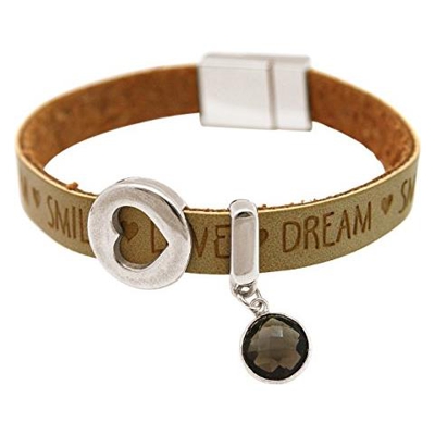 Braccialetto - Cuore - Wishes - Quarzo Fume - Nocciola - Chiusura Magnetica