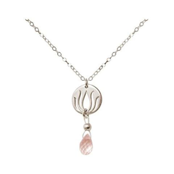 Donna - Collana - Ciondolo - Argento 925 - Fiore Di Loto - Quarzo Rosa - Lacrima - Goccia - Yoga - 45 Cm características