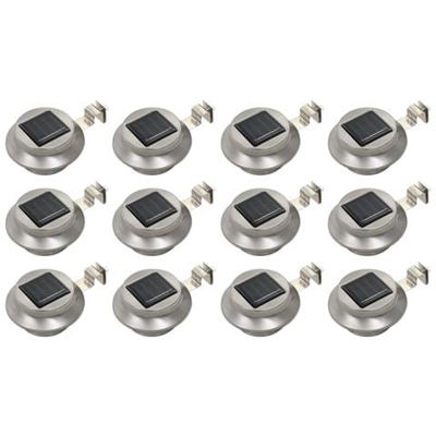 Lampade Solari Da Esterni 12 Pz A Led Rotonde 12 Cm Bianco