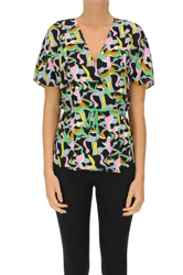 Wraparound crepe top precio