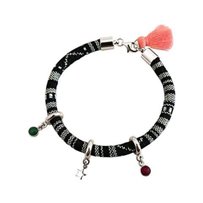 Braccialetto - Argento 925 - Azteco - Star - Stella - Rubino - Rosso - Smeraldo - Verde