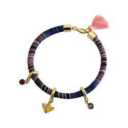 Braccialetto - Argento 925 - Placcato Oro 18k - Azteco - Ape - Rubino - Rosso - Ametista - Viola precio
