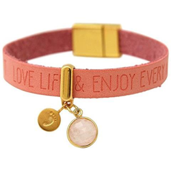 Braccialetto - Footprint - Argento 925 - Placcato Oro 18k - Wishes - Rosa - Quarzo Rosa - Chiusura Magnetica precio