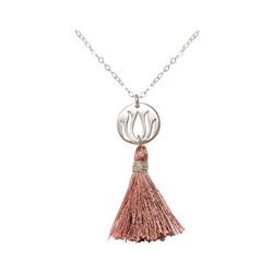 Donna - Collana - Ciondolo - Argento 925 - Fiore Di Loto - Nappa - Rosa - Yoga - 45 Cm precio
