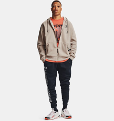 Felpa con cappuccio UA Rival Fleece AMP Full Zip da uomo características