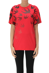 Swallows print cotton t-shirt en oferta