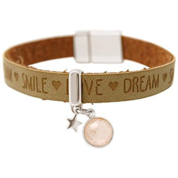 Braccialetto - Star - Stella - Argento 925 - Wishes - Marrone - Nocciola - Quarzo Rosa - Chiusura Magnetica precio