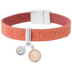 Braccialetto - Footprint - Argento 925 - Wishes - Rosa - Quarzo Rosa - Chiusura Magnetica en oferta