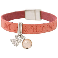 Braccialetto - Ape - Argento 925 - Wishes - Pink - Quarzo Rosa - Chiusura Magnetica en oferta