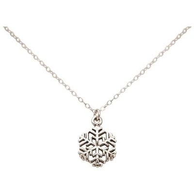 Collana - Ciondolo - Fiocco Di Neve - Argento 925-1,3 Cm