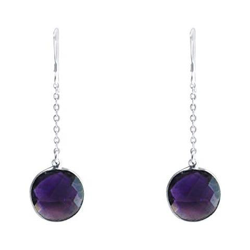 Donna - Oreccini - Argento 925 - Ametista - Viola - Yoga - 4,5 Cm precio
