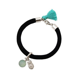 Braccialetto - Argento 925 - Gemme Naturali - Calcedonio - Gufo Reale - Verde - Nero características