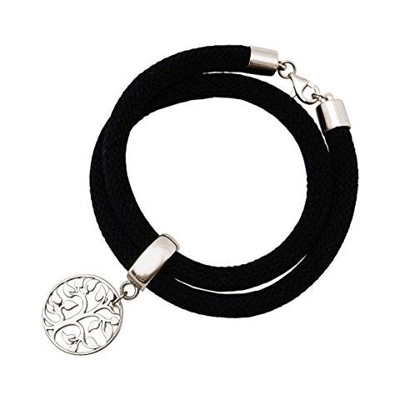 Braccialetto Doppio - Argento 925 - Albero Della Vita - Nero