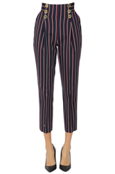 Pinstriped cropped trousers en oferta