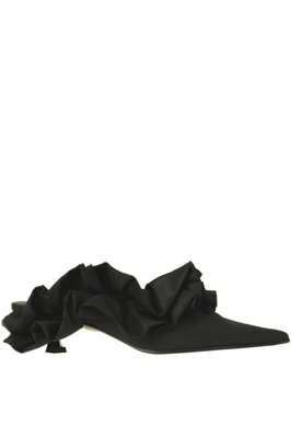Ruched satin mules