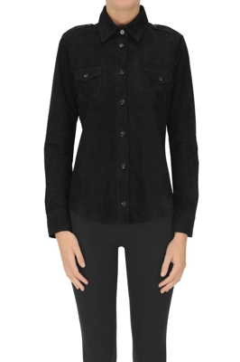 Stretch suede shirt