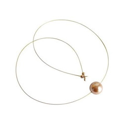 Collana - Perla - Champagne - Placcato Oro 18k - 45 Cm en oferta