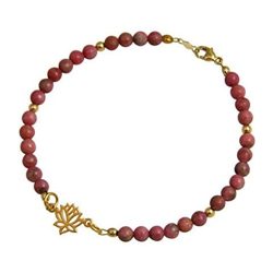 Donna - Braccialetto - Argento 925 - Placcato Oro 18k - Fiore Di Loto - Rodonita - Rosa - Yoga características