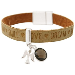 Braccialetto - Angelo - Argento 925 - Wishes - Marrone - Nocciola - Quarzo Fume - Chiusura Magnetica en oferta
