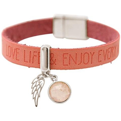 Braccialetto - Ala De Angelo - Argento 925 - Wishes - Pink - Quarzo Rosa - Chiusura Magnetica